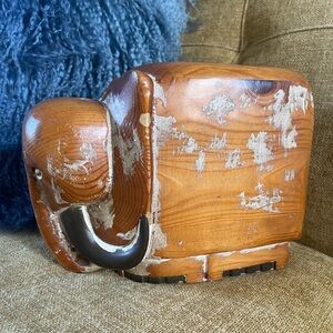 Vintage Boho Carved Wood and Brass
Elephant  beautiful unique piece (best offer)